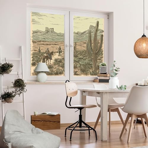 Vinilo adhesivo para ventana Abstract Cowboy 2 piezas 17.7x23.6 pulgadas miniatura 5