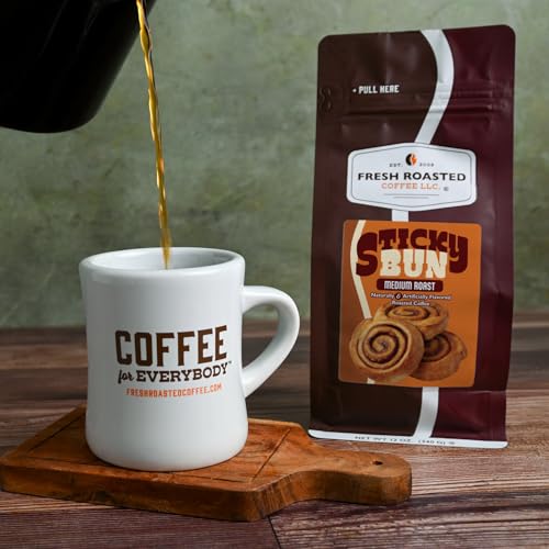 Image of Fresh Roasted Coffee, Sticky Bun Flavored Drip Ground Coffee, Medium Roast, Kosher, 12 oz