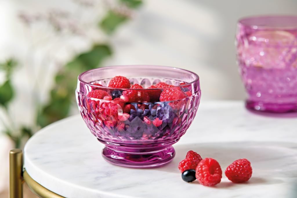 Villeroy & Boch Boston Glass Bowl, Set of 4, Berry, Made in Germany