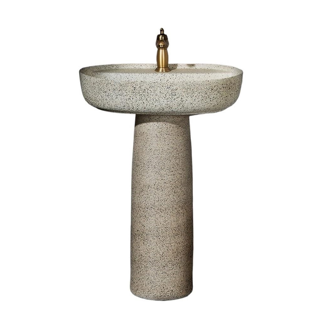 Bathroom Sink Household Washbasin Retro Floor-Standing Washbasin Courtyard Outdoor Pool Bathroom Vanity