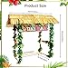Auihiay 50PCS Tiki Bar Hut Kit, Tiki Hut Decoration Includes Tiki Bar, Banner, Roof, Palm Leaves, Flower Garland and Table Skirt, Great Hawaiian Pool Beach Luau Party Decor Supplies