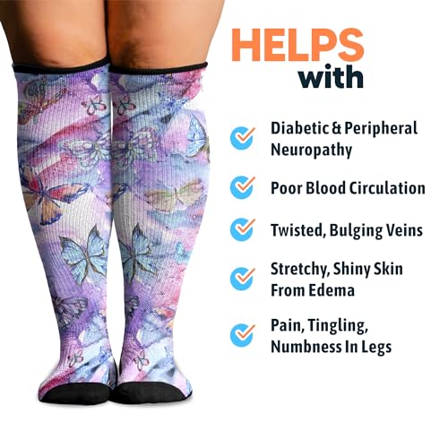 Viasox Compression Socks for Women and Men, Knee High Socks 12-15 mmhg Circulation Support for Flight, Travel, Daily3