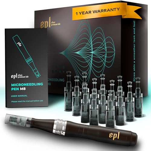 Professional Microneedling Pen - Wireless Micro Needling Pen for Skin Care & Microneedling for Hair Growth - At Home Microneedle Pen with 16 Microneedling Pen Cartridges - Micro Needle Pen Kit 0.25 mm