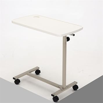 Medical Bedside Table, Adjustable Overbed Bedside Table with Wheels Lockable,Standing Desk,Hospital Tray Table,Rolling Desk, Mobile Desk, Rolling Laptop Stand,for Home and Hospital Use