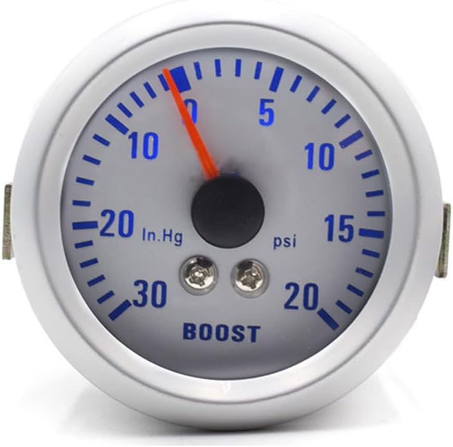 Manômetro de pressão do turbo DriSentri 52 mm com iluminação LED azul, 0–20 PSI – Kit