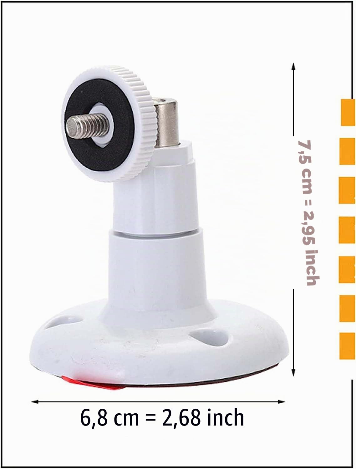 2 anelli adesivi per montaggio a parete fotocamera, senza foratura, staffa di montaggio ad anello per fotocamera, montaggio 60 gradi regolabile viti telecamera di sorveglianza