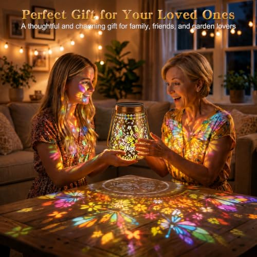 GARPAR Colorful Solar Lanterns Outdoor Waterproof, Yard Decor Gifts for Mom — view 5
