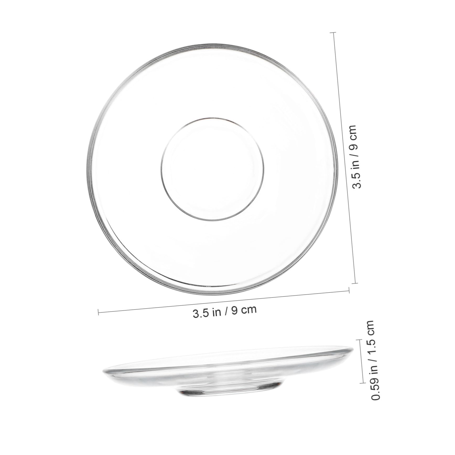 Unomor 4pc Round Glass Saucers Tea and Coffee Snack Plates Smooth Edges Easy Care Retro Design for Housewarmings