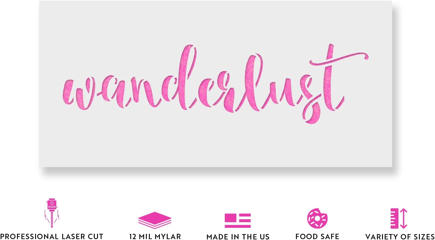 Wanderlust Stencil - Design Unique Statements for Every Occasion, Wanderlust Paint Stencils