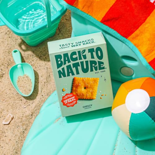 Image of Back to Nature Cheezy Crackers Squares, Non GMO Plant Based Snack, 1pk | No Dairy Added Cheese Cracker Squares, Plant Based, Non GMO No High Fructose Corn Syrup No Artificials, Wholesome Snacks 5oz
