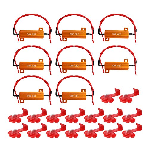 8-Pack 50W 6Ohm LED Load Resistors, Automotive Replacement Resistors for Flickering LED Turn Signal Light & LED License Plate Lights & DRL - Image 3