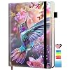 Lined Journal Notebook for Women Men, 200 Pages Hardcover Leather Journals for Writing, A5 Journaling Notebooks for Business Work School Note Taking, College Ruled Journal, Colorful Hummingbird