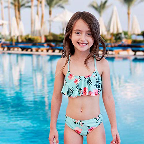 Image of Girls Two Piece Swimsuits Rainbow Bikini Sets Adjustable Strap Bathing Suits