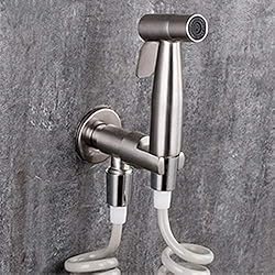 Fregadero Esquina Leroy Merlin WC bidet acero inoxidable cepillado de agua fría de la esquina de la válvula de mano higiénico cabeza de ducha de lavado de mascotas pulverizador aerógrafo grifos, grifo del bidé conjunto 2