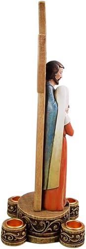 Miniatura 2 de Corona de Adviento con cruz de la Sagrada Familia 13 1/4 pulgadas