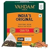 INTRODUZIONE ALLA BORSA DA TÈ MIGLIORE - Scopri la superiorità di un TÈ A FOGLIA LONG fresca da giardino con la praticità delle bustine di tè a piramide Single Serve VAHDAM. Ogni bustina di tè Masala è confezionata in una bustina di tè in nylon a forma di piramide, singolarmente imbustata e sigillata alla fonte per assicurarti di ottenere la tazza più fresca di tè chai. È l'ideale per assaporare i tradizionali momenti del tè India. Brew come tè caldo o tè freddo.