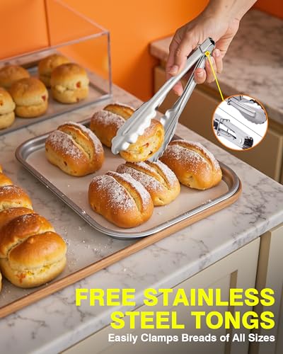 Image of WantJoin Pastry Display Case, 22-inch 2-Tier Countertop Display Case with Magnetic Doors & 3 Trays, Acrylic Commercial Food Display for Bakery, Bread, Dessert, Cake Shop