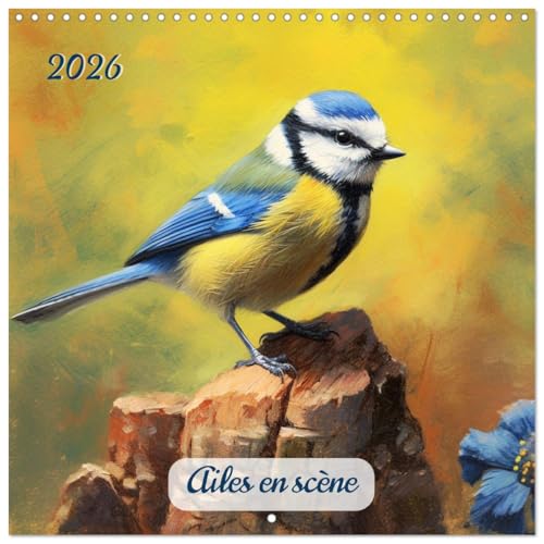Ailes en scène (Calendrier mural carré 2026 30x30 cm) Calendrier double avec une page pour vos prises de notes: Plongez dans la beauté et la splendeur ... d'oiseaux qui peuplent nos jardins.