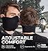 Tough Headwear Neoprene Half Face Mask for Cold Weather - Men's Winter Ski Mask for Outdoors, Motorcycle - Black