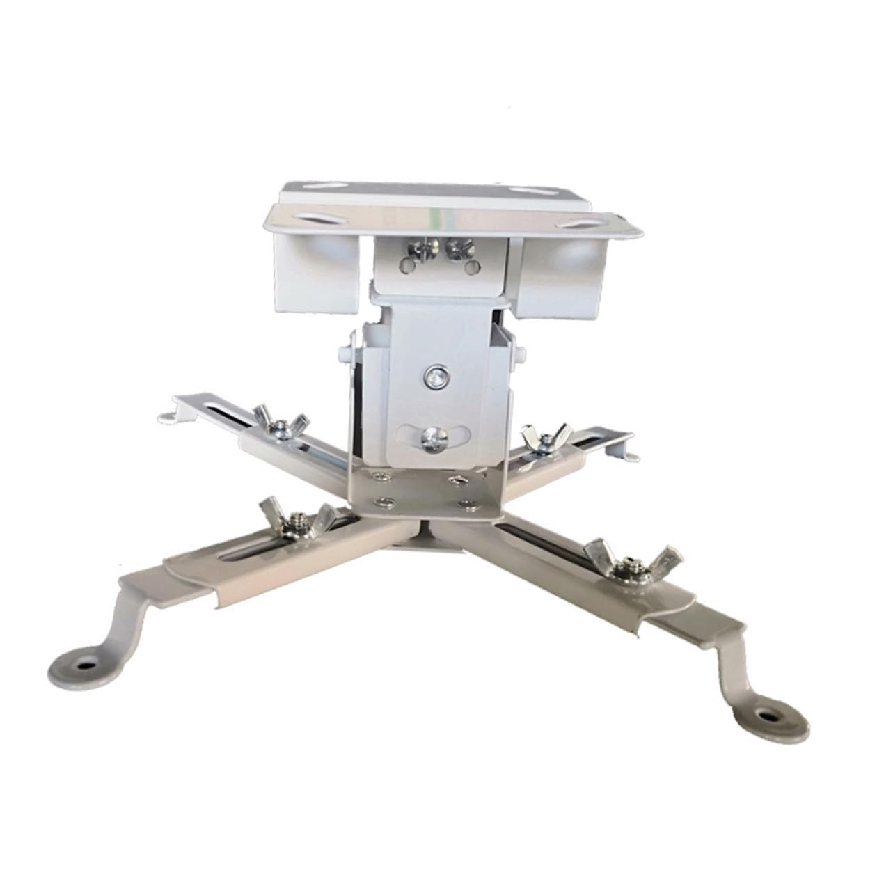 Supporto a Soffitto per Proiettore Regolabile 15kg in Ferro Bianco | Supporto da Soffitto per Proiettore, Canalina Regolabile, Piastra a Soffitto, 4 Bracci Snodati Doppi