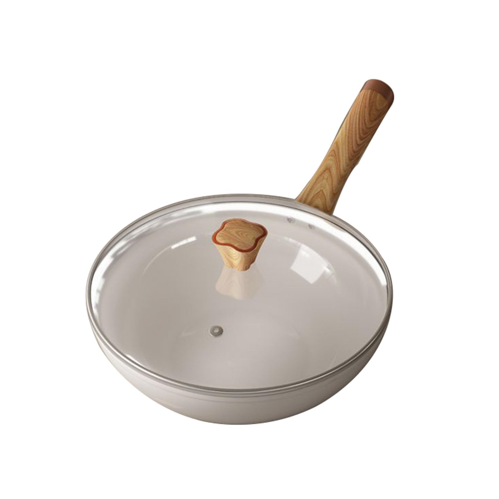 Ceramiczna Patelnia Wok, Woks Bez Powłoki Domowej I Paszterze Nonstick, Gładka Oszklona Powierzchnia, Przybory Kuchenne Do Indukcji I Pieców Gazowych(Size:32CM)