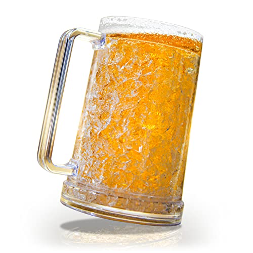 Comparison: Best Freezer Beer Mugs 10 Granatan Double Walled Beer Mug For Freezer, Clear Plastic Beer Mug Frozen Cup 16 oz with Handle