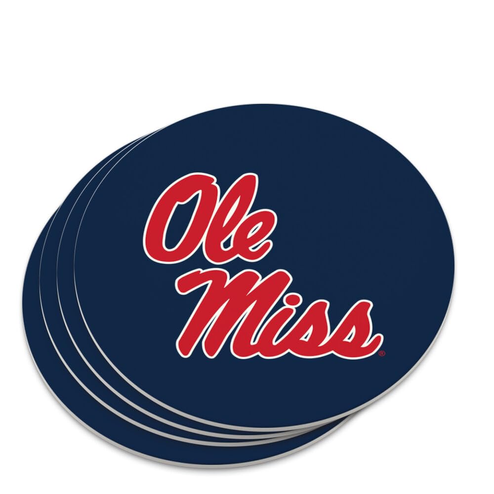 Graphics & More University of Mississippi Primary Logo Novelty Coaster Set