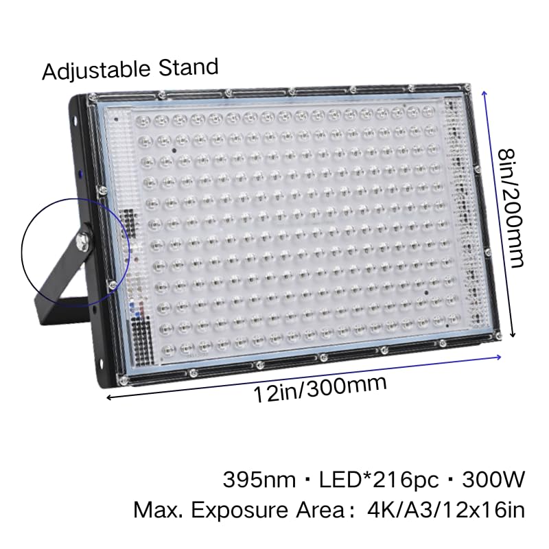 Unité d'exposition UV LED pour sérigraphie et cyanotype, lumière UV, 300 W, 395 nm, support de bureau réglable