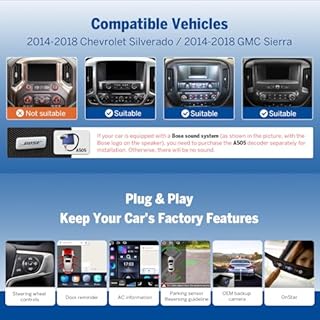 Eonon 10.1 Inch Car Stereo for Chevy Chevrolet Silverado/GMC Sierra 2014-2018, 2015 Silverado Radio CarPlay & Android Auto Head Unit, Android 14 Car Radio with Bluetooth 5.4, SWC, 4+64GB - GMSX7A