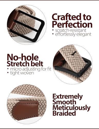 Stretch Elastic Braided Woven Golf Belt 1 3/8 Inch Wide for Men and Women4