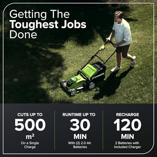 Greenworks 40V Cordless Lawnmower 41cm 50L