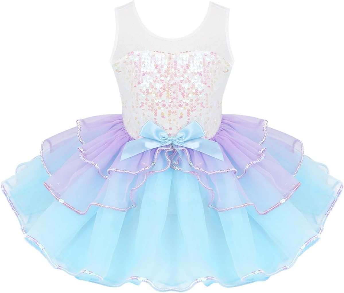 Kids Girls Sequins Camisole Ballet Dance Dress Tutu Skirted Leotard Ballerina Dancewear Costumes for Toddlers