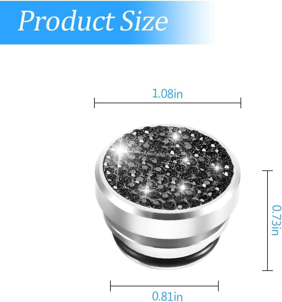Bling Car Cigarette Lighter Plug Cover, Dustproof Cigarette Lighter Cover for Car Universal for Most Cars, Boat, RV, Car Accessories for Men Women (Black)