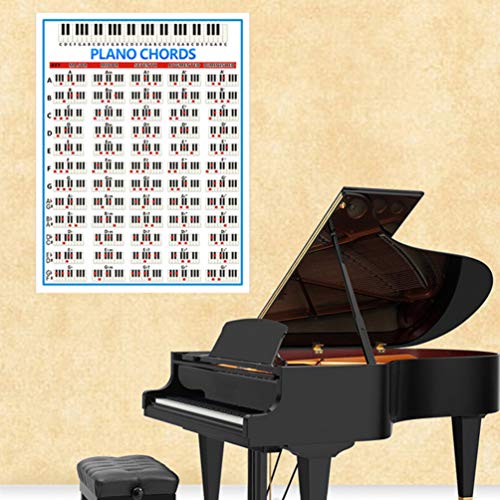 Tabela educativa de acordes de piano laminado Supvox, para pianistas, compositores, produtores, guia
