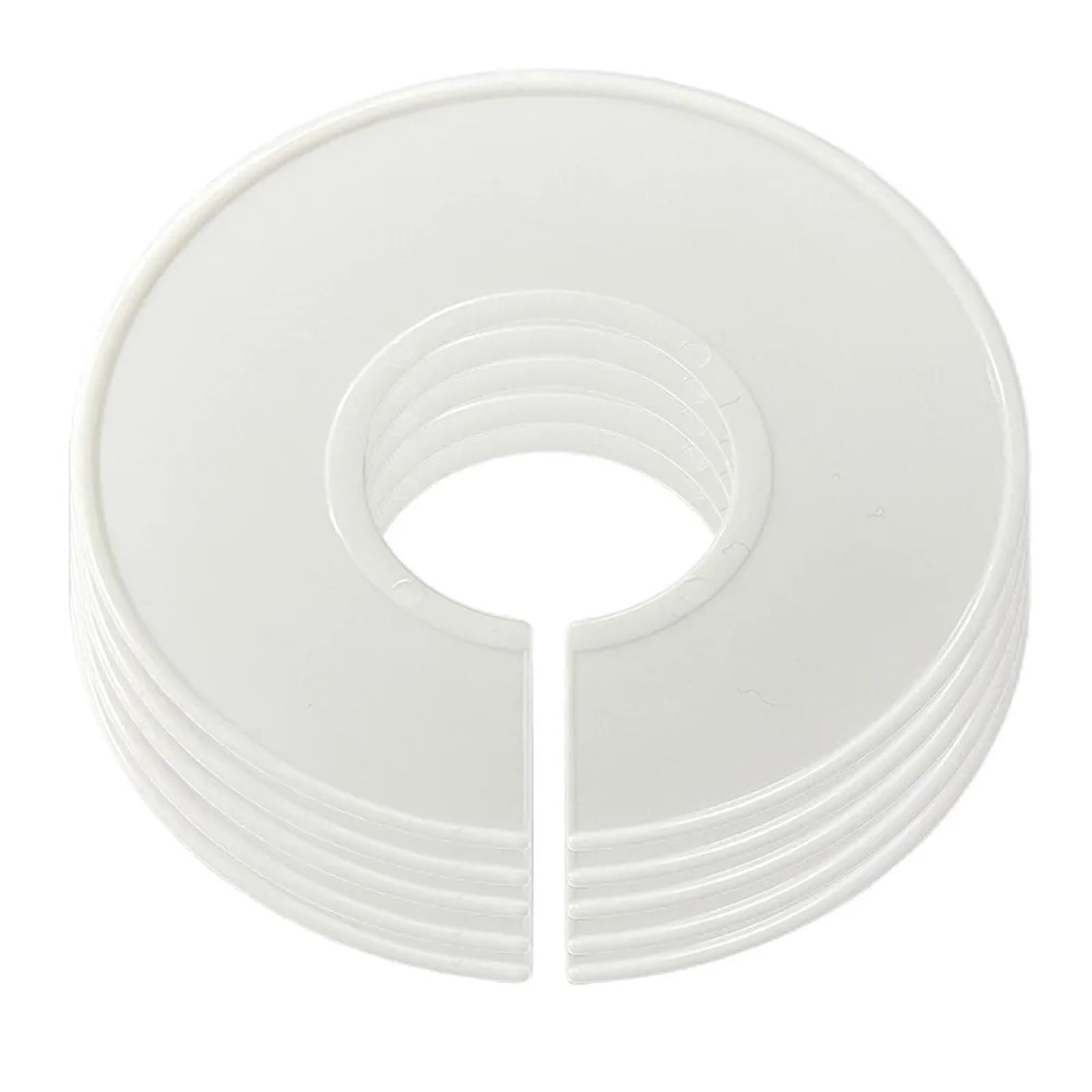Zeahkri Hanger Dividers 50pcs Organizing Hangers Clothing Rack Size Dividers Plastic Round Closet Wardrobe Separator for Sorting Clothes(White)