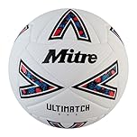 Mitre Ultimatch Football, Enhanced Control, Extra Durability, Added Accuracy, Ball, White/Black/Bib Red, 3