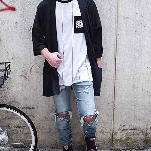 Image of Men's Long Oversized Kimono Cardigan Noragi Japan Jacket Haori Man Yukata Coat