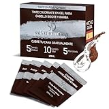 Tinte Barba Hombre - Cubre Canas - Champu Tinte Canas - Tinte Pelo Hombre - 5 Aplicaciones Monodosis - Salvathor Duran 125ml.