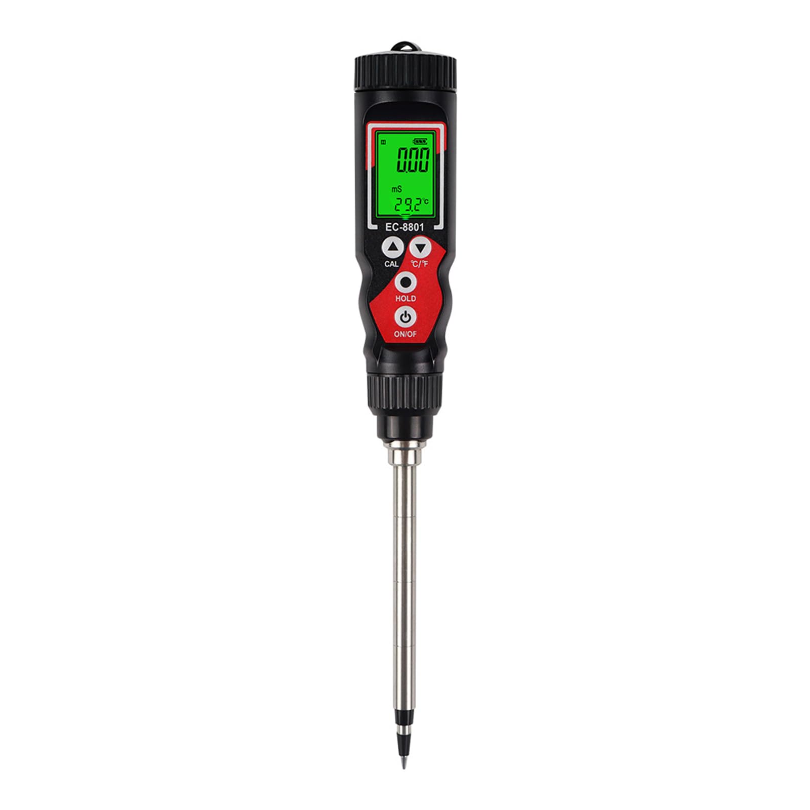 Digital Soil Conductivity Meter with Temperature Display, Portable Probe Tester for Garden Soil Use Garden Beds and Greenhouses Backlit Display Portable Reader Plant Care Grower