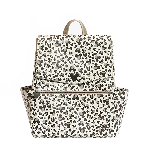 Image of Freshly Picked Classic Diaper Bag Backpack, Wipeable Vegan Leather, With Changing Pad, Convertible (Mickey Leopard)