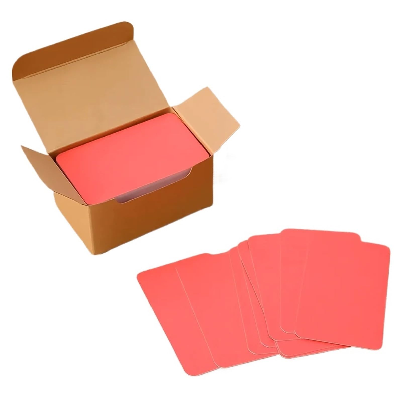 Cartoline vuote in carta kraft, 100/300/600 pezzi, in carta kraft, stile retrò, vuote, fai da te, scritte a mano, etichette, segnalibri, apprendimento (rosso, 300 pezzi)