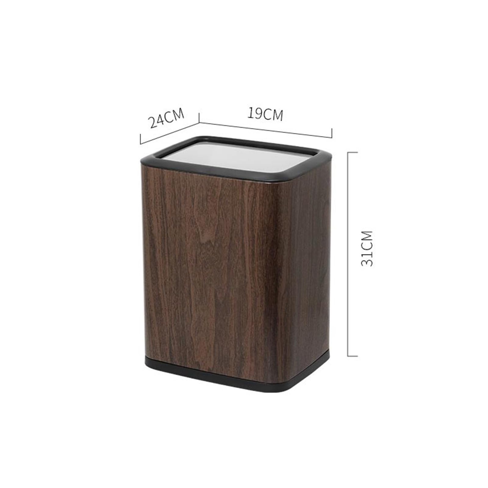 Interior Papelera de oficina estilo retro chino, papelera baño con tapa for y cocina contenedor de basura(Bruin)