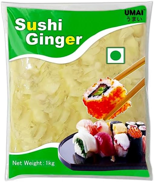 UMAI Sushi Ginger Pickle Natural 1.5kg | Japanese Style Gari | Fat Free & Sugar Free | No added color