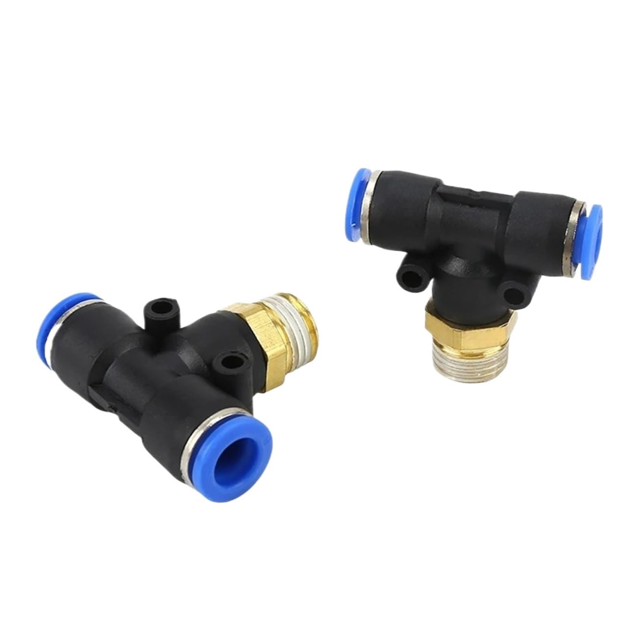 20pcs PB M5 Pneumatic Tee Fittings - 1/8" 1/4" 3/8" 1/2" BSPT Male x 8/6/4/12/10mm OD Tube Quick Release Connectors(Pb 4-1l4)