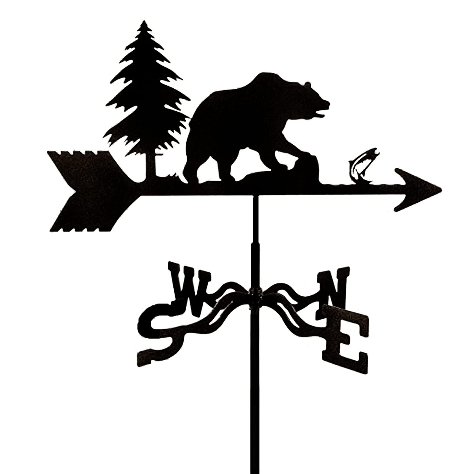 TAXXII Weathervane Ornament Garden Stake Weather Vane Wind Direction Indicator Outdoor Yard Weathercock/Eagle Catching Fish/50 * 35Cm
