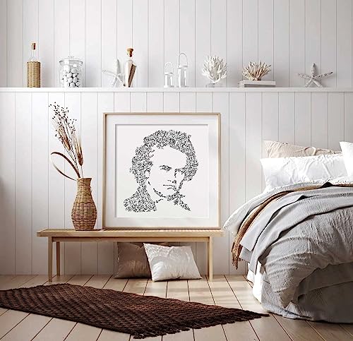 Ludwig Van Beethoven - una biografia all'interno del ritratto - illustrazione del poster del compositore sordo di musica classica (60x60cm)