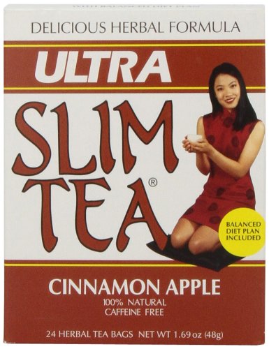 Ultra Slim Tea, Cinnamon Apple, Tea Bags, 24 Count Box, 1.69 Oz