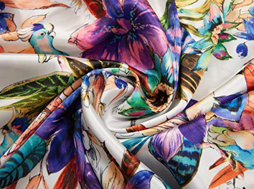 Babeyond Floral Kimono Robe Satin Silk Wedding Robe 1920S Kimono Nightgown Sleepwear 53" Long (Flower) #TOP6