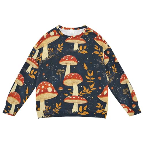 JUNZAN Cartoon Cute Mushrooms Little Kids Sweatshirts Hoodies Long Sleeve Sweatshirts for Boys Camping 4T