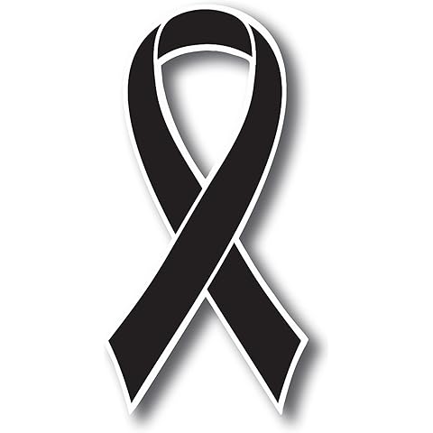 Magnet Me Up Support Melanoma Cancer Awareness Black Ribbon Magnet Decal, 3.5x7 Inches, Automotive Magnet for Car Truck SUV, Any Magnetic Surface, Showing Support or Fundraising, Crafted in USA